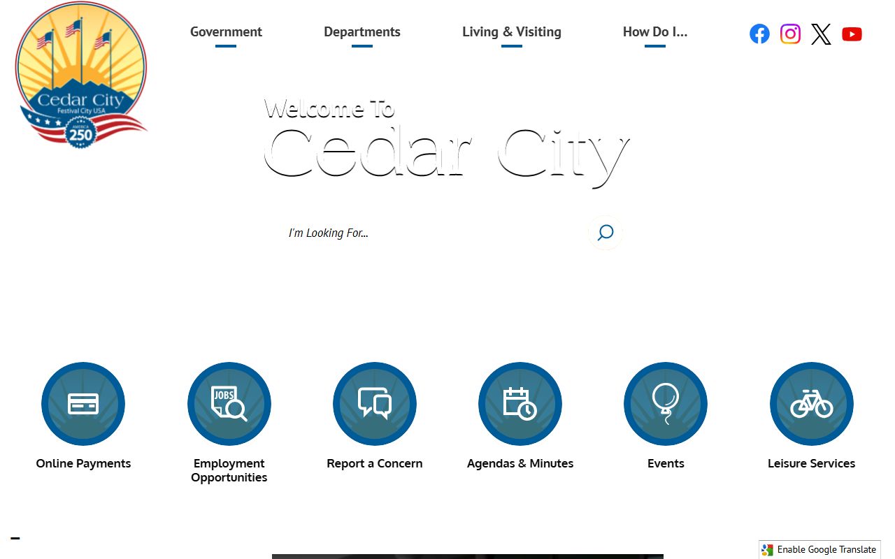 Cedar City official portal for bench warrant and police record access