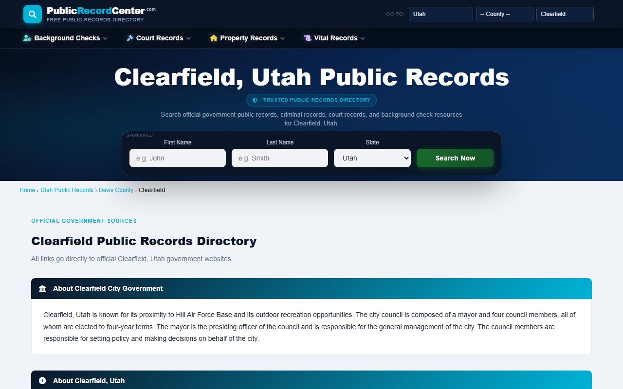 Clearfield public records for bench warrants