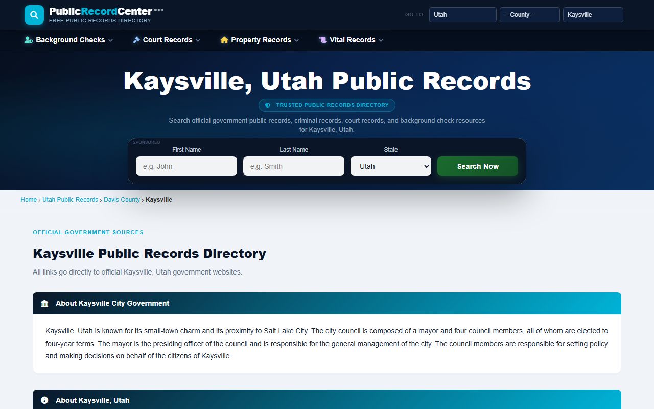 Kaysville public records search for bench warrants