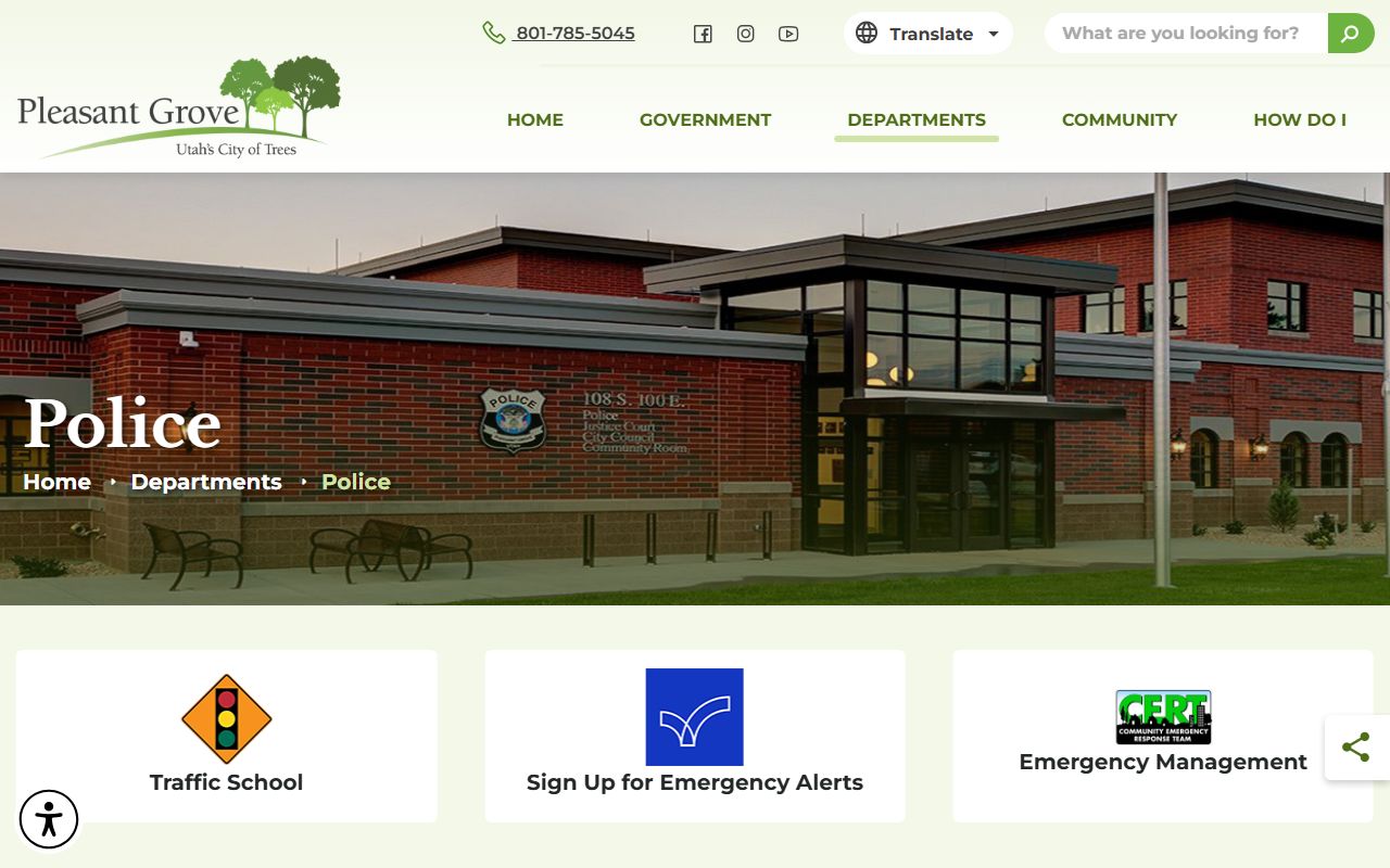 Pleasant Grove Police Department bench warrants resource