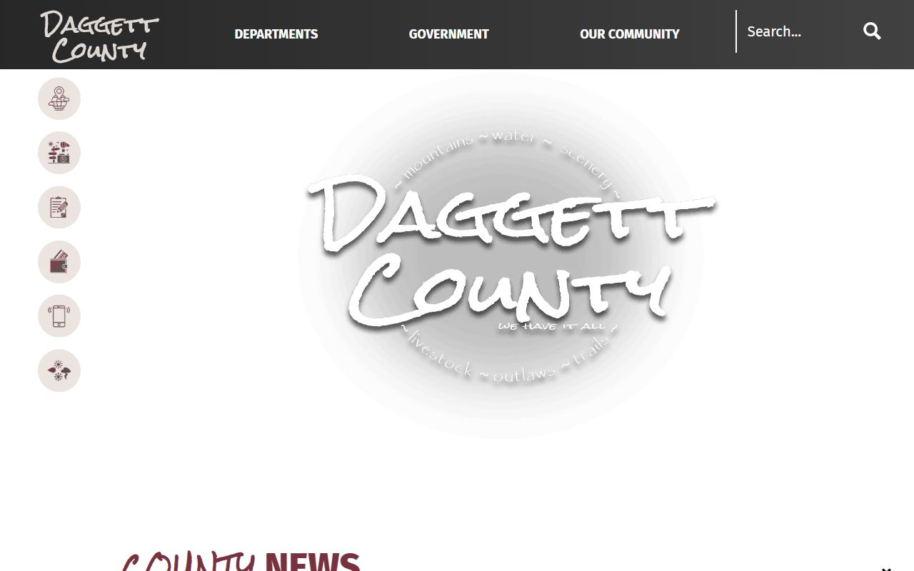 Daggett County government website for bench warrant records