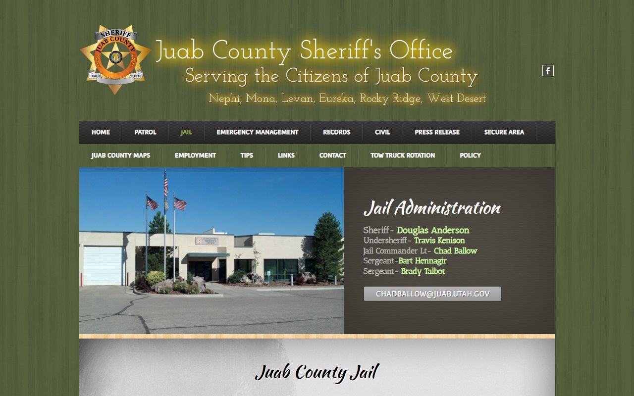Juab County jail information related to bench warrants