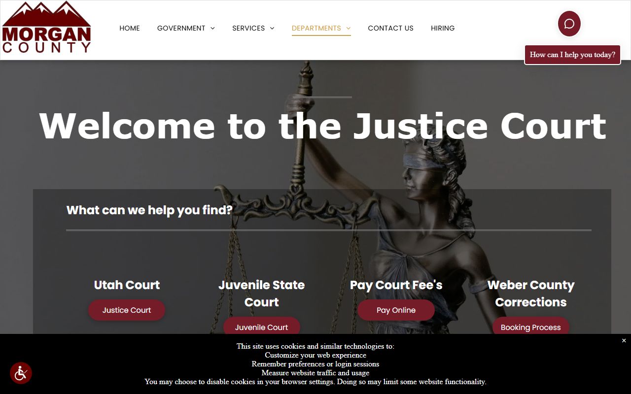 Morgan County District Court page for bench warrant cases