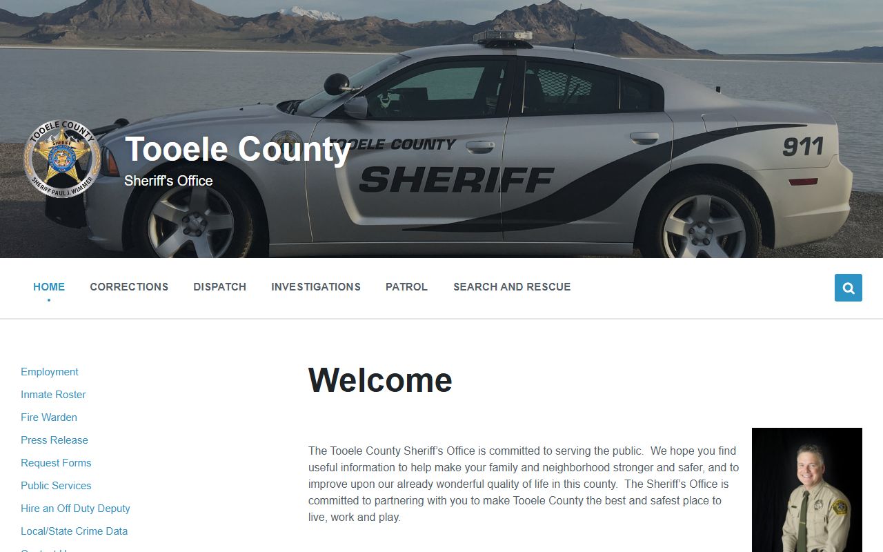Tooele County Sheriff Office website for bench warrants