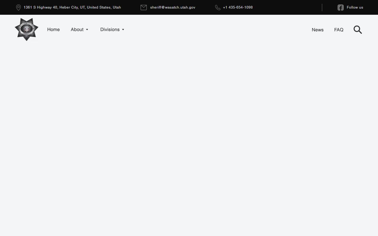Wasatch County Sheriff FAQ page for bench warrant records