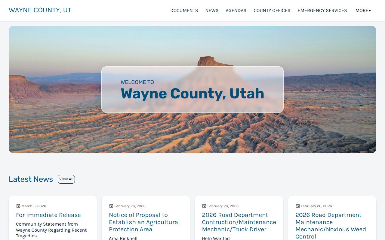 Wayne County government website for bench warrant information