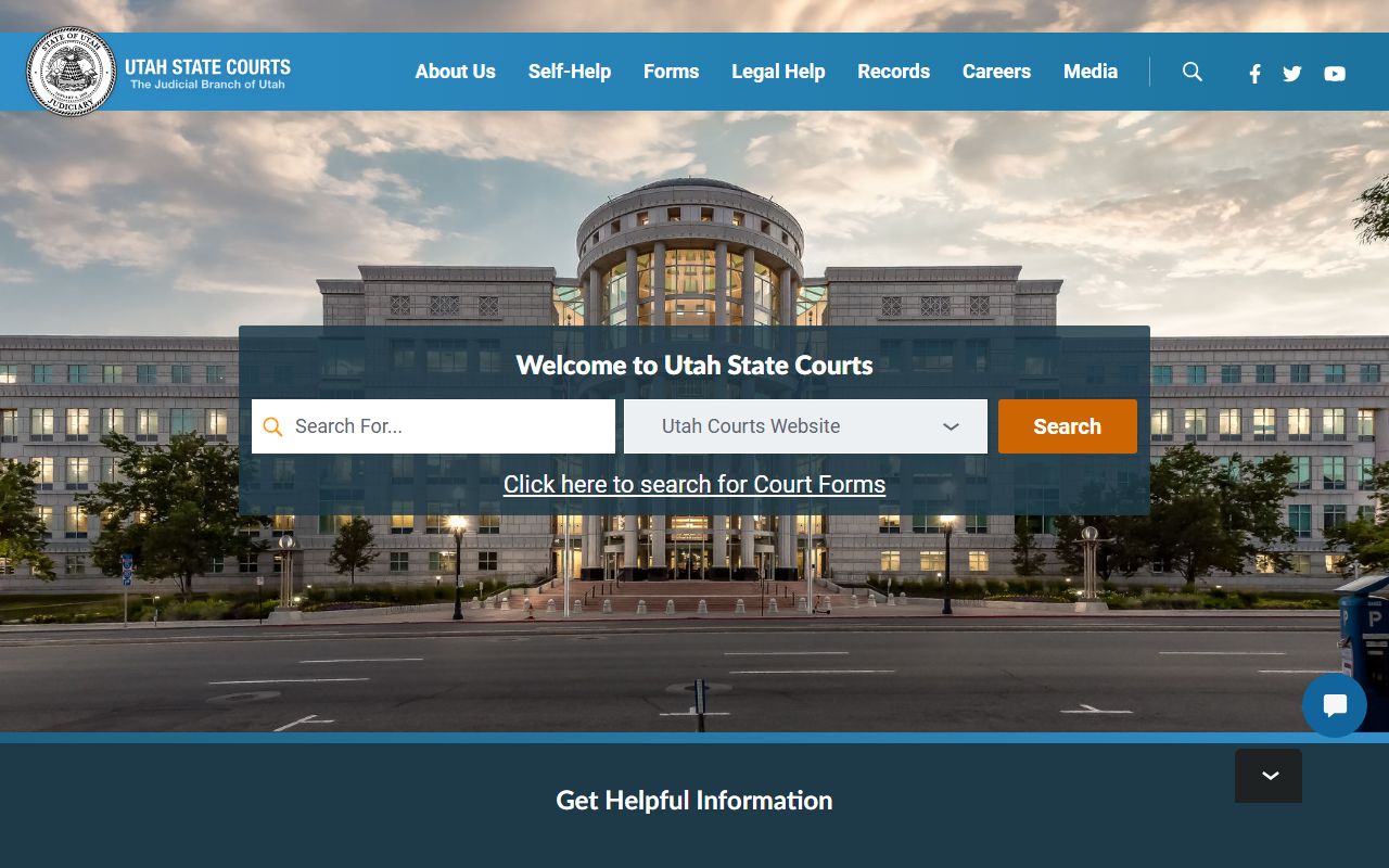 Utah State Courts website for bench warrants information